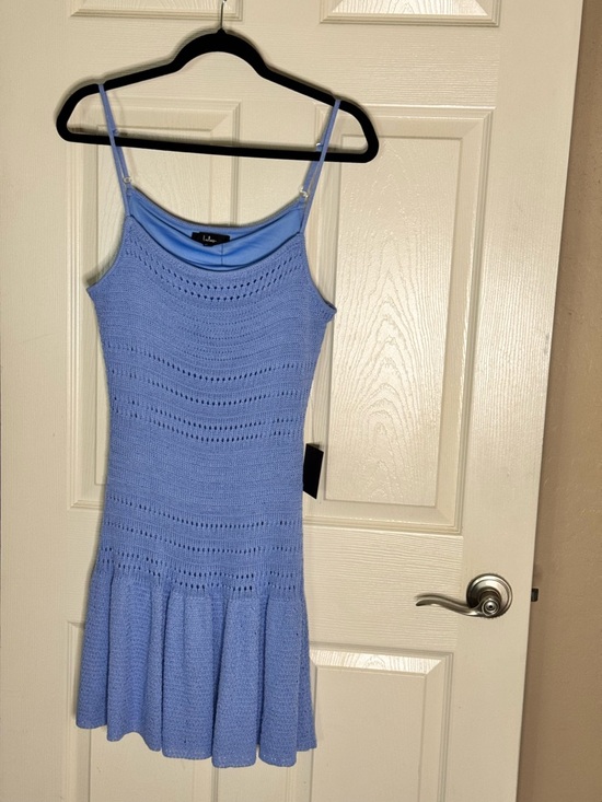 Lulus Dresses & Skirts - Lulu's Light Periwinkle Knit Spaghetti-Strap Mini Dress